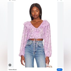 For Love And Lemons Tatiana Blouse in Purple